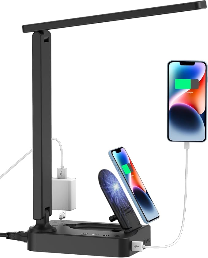 Drevet LED Desk Lamp with Wireless Charger, Desk Table Light with USB Charging by Drevet