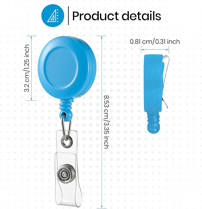 Zonon 100 Pcs Retractable Badge Reel Clips ID Card Holder Reel - Image 3