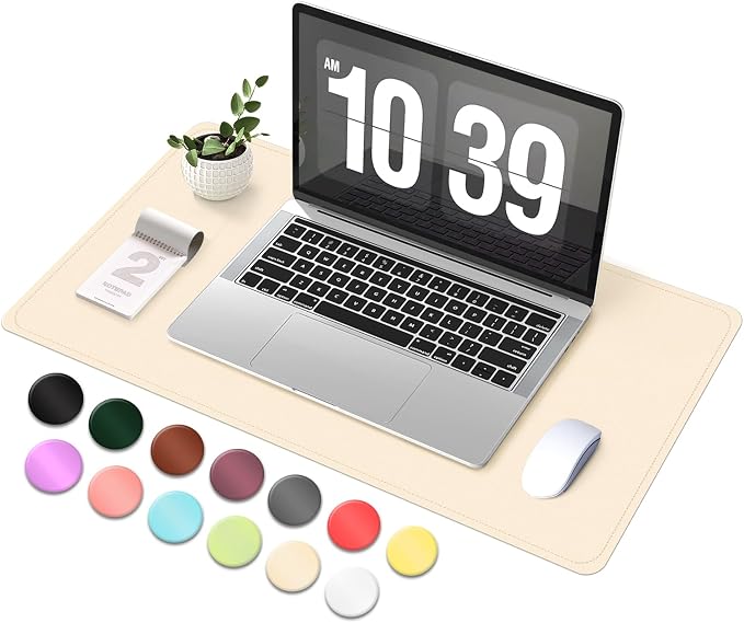 Desk Pad Protector, Leather & Suede Desk Mat, Non-Slip Desk Pad Mat, Large by BLESWIN