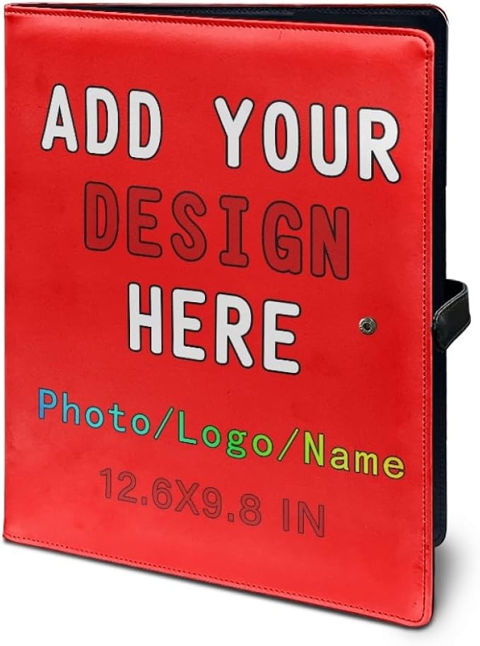 Personalized Leather Portfolio for Men Women, Custom Logo/Text/Photo Binder - Image 5