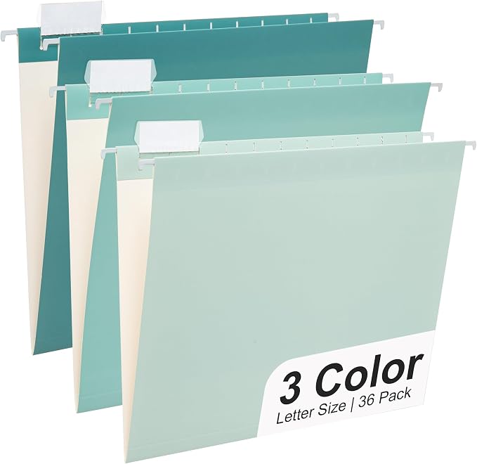 Y YOMA 36 Pack Gradient Hanging File Folders Letter Size Decorative Hanging by YYOMA