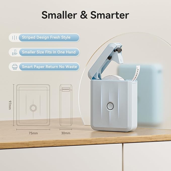 NIIMBOT Label Maker Machine Bluetooth Label Printer for School Home Office Organization,Wireless Mini Labeler D110 Upgraded Version, Label Machine with Label, Light Blue-DeskLoop Office