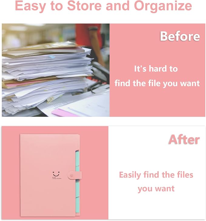 Forvencer Accordion File Organizer, Letter Size, 5 Pocket Expanding File Folder - Image 4