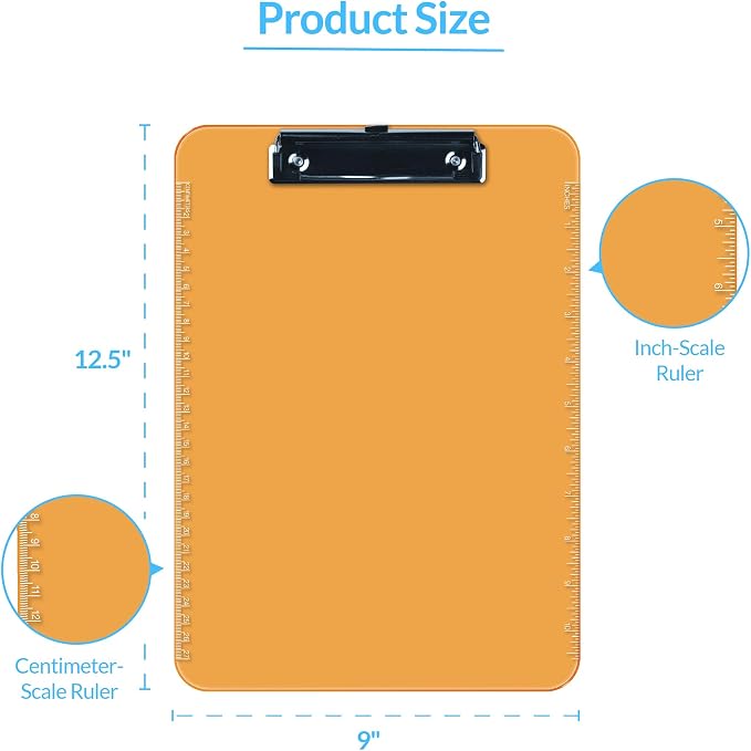 Pack of 6 Plastic Clipboards - Image 4