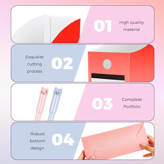 Jutom 32 Pcs Magazine File Holder Set Including Colored Foldable Desk File - Image 6