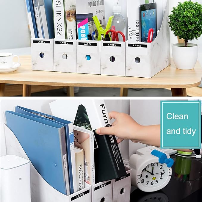 Foldable Desk File Holder Organizer Sturdy Cardboard Magazine Storage Box - Image 5
