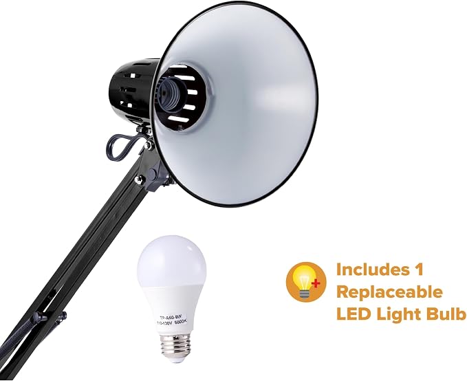 Bostitch Office VLF100F Swing Arm Metal Floor Lamp, Includes Replaceable LED - Image 6