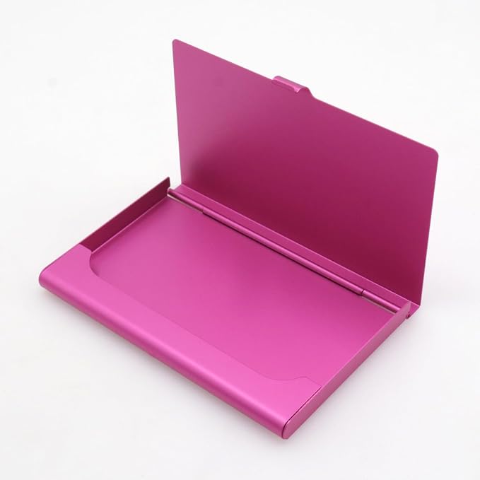 2-Pack Rose Red Aluminum Business Card Holder Slim Flip Pocket Case | aluminum - Image 2