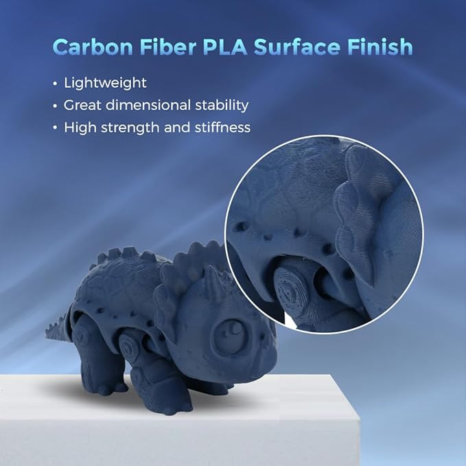FLASHFORGE Carbon Fiber PLA Filament 1.75mm, Carbon Fiber Reinforced PLA 3D Printer Filament, 1KG Spool Dimensional Accuracy +/- 0.02mm, High Strength & High Abrasion-Resistance (Sailor Blue)-DeskLoop Office
