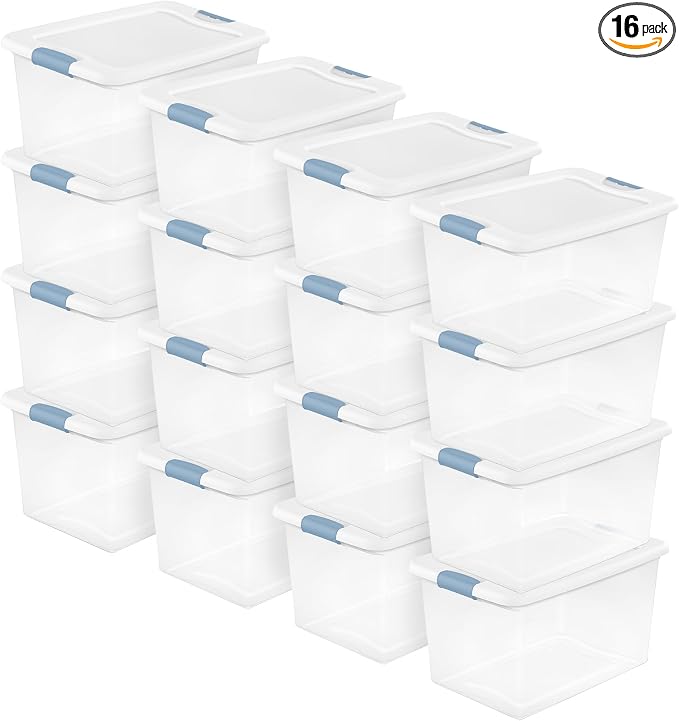 Sterilite 16-Pack Latching Box, 64 Quart by Sterilite