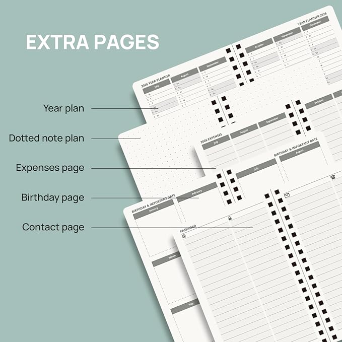 POPRUN 2026-2027 Academic Small Weekly Planner, Horizontal Daily Calendar from - Image 5