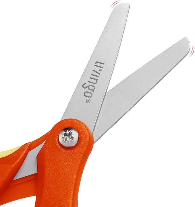 LIVINGO 3 Pack 5” Kids Scissors, Left/Right Handed Blunt Stainless Safety - Image 5