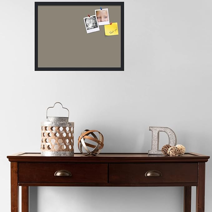 PinPix 24x18 Inch Cork Bulletin Board. This Decorative Framed Pin Board Comes with Pewter Design and a Satin Black Frame. Ideal for Home Office Decor or Message Board (PinPix-1812)-DeskLoop Office