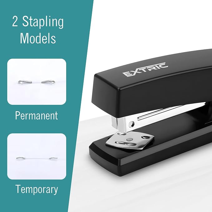 EXTRIC Staplers for Desk Black Stapler Heavy Duty 12 PK 25 Sheet Capacity - Image 4