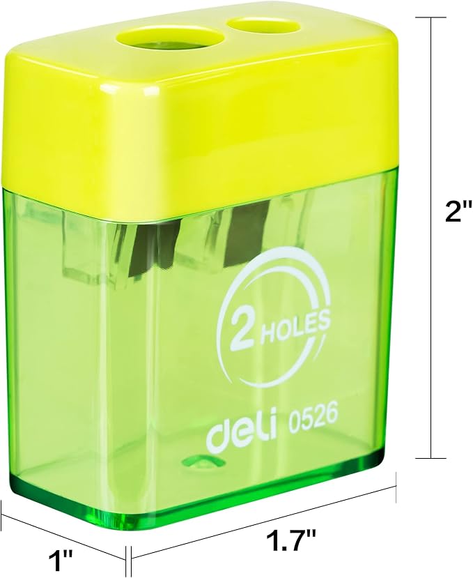 Deli Pencil Sharpener, Manual Pencil Sharpeners, Dual Holes - Image 6