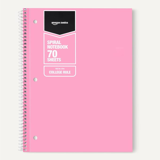 Amazon Basics College-Ruled Spiral Notebooks, 70 Sheets, 10.5" x 8", Perforated - Image 5