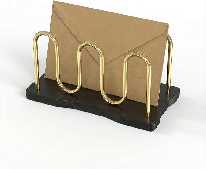 Mail Holder Organizer Countertop, Metal Mail Sorter by Unknown