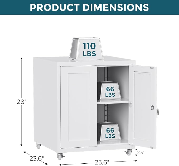 Large Printer Stand with Storage and Lock, 3D Heavy-Duty Printer Cabinet - Image 7