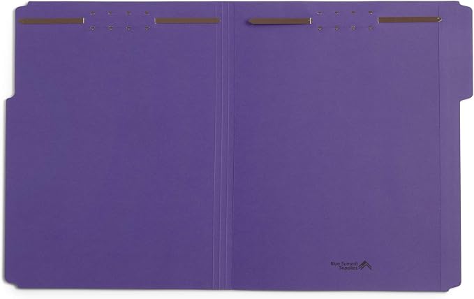 50 Purple File Folders with Fasteners, 1/3 Cut Reinforced Tab, Durable 2 Prong - Image 5