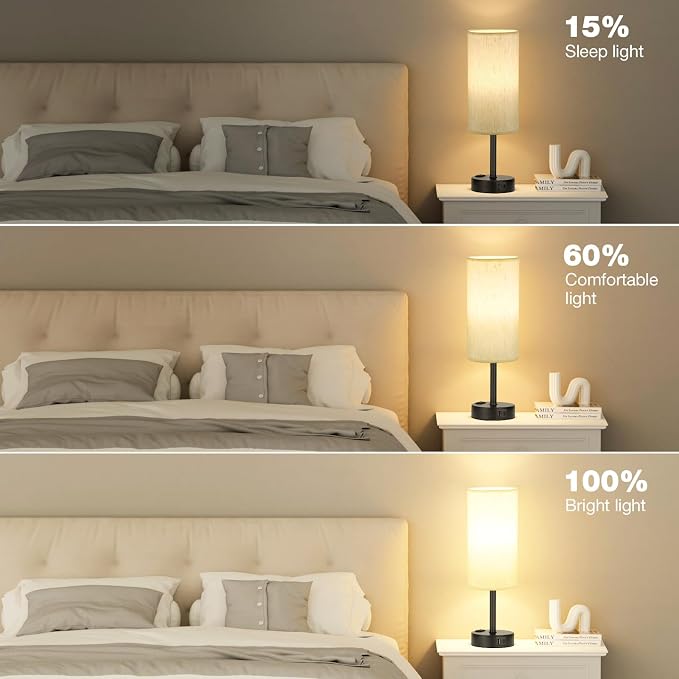 Light Beige Table Lamp for Nightstand - Image 5