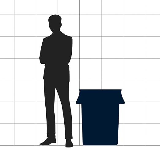 44 Gallon Brown Round Commercial Trash Can-DeskLoop Office