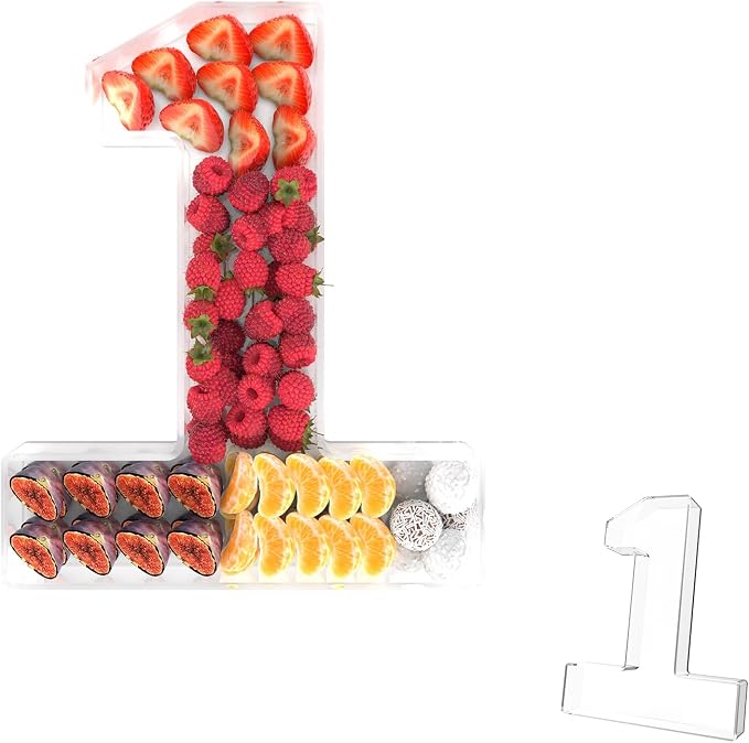13.8" Acrylic Number Charcuterie Tray, Fillable Number Charcuterie Box by Tdsuco