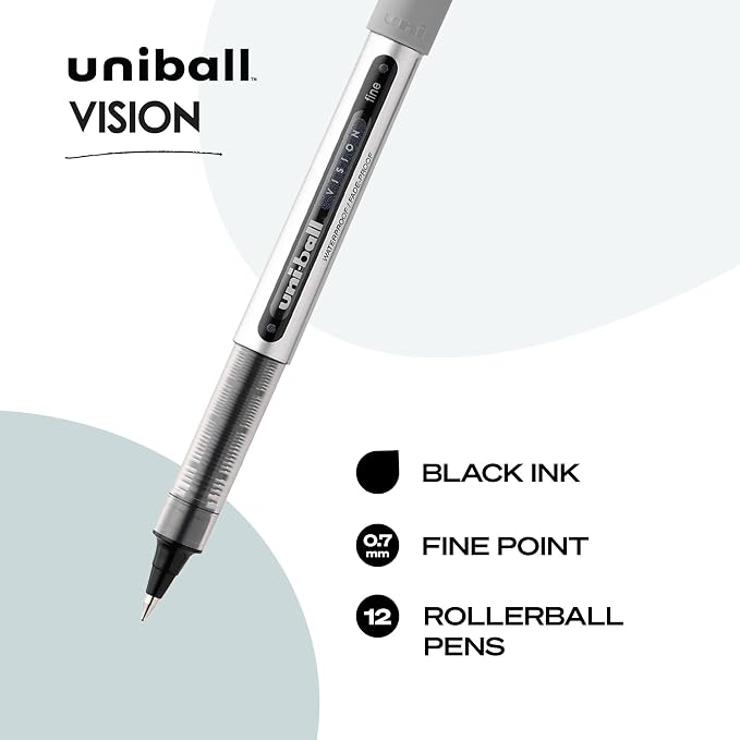 uni-ball Vision Rollerball Pens, 0.7 mm, Fine Point - Image 3