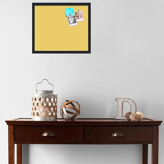 PinPix 20x17 Inch Cork Bulletin Board. This Decorative Framed Pin Board Comes with Honey Pastel Design and a Satin Black Frame. Ideal for Home Office Decor or Message Board (PinPix-1810)-DeskLoop Office