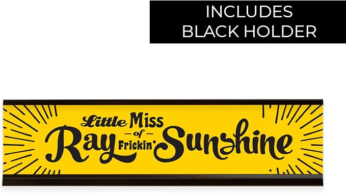 Little Miss Ray of Frickin' Sunshine Desk Plate/Funny Desk Sign Nameplate - Image 2