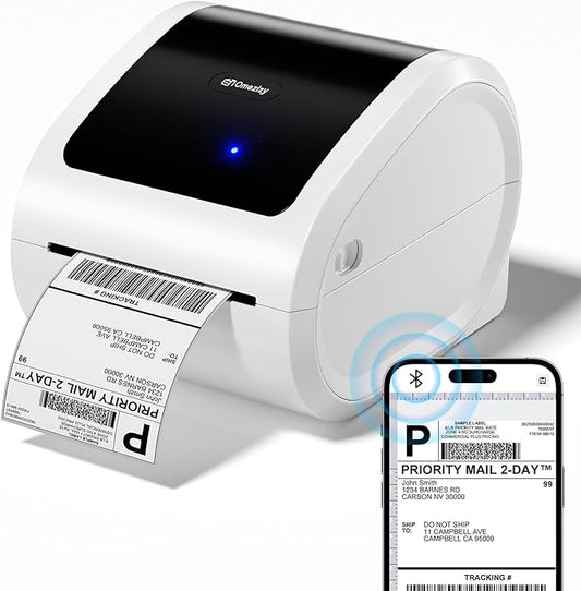 Bluetooth Shipping Label Printer 4x6 - D520BT Bluetooth Thermal Label Printer for Small Business， Shipping Packages, Compatible with USPS, Shopify, Amazon-DeskLoop Office