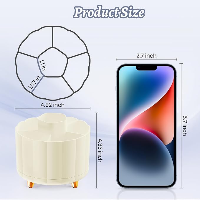 360 Degree Rotating Pen Holder for Desk, 6 Slots Desktop Organizer Caddy for - Image 2