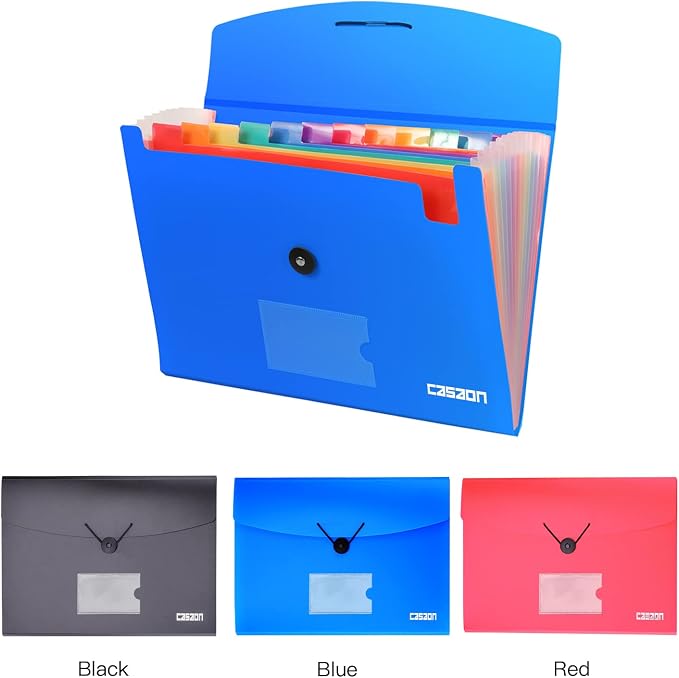 3 Pack 13-Pocket Expanding File, Plastic Expandable File Folder - Image 5