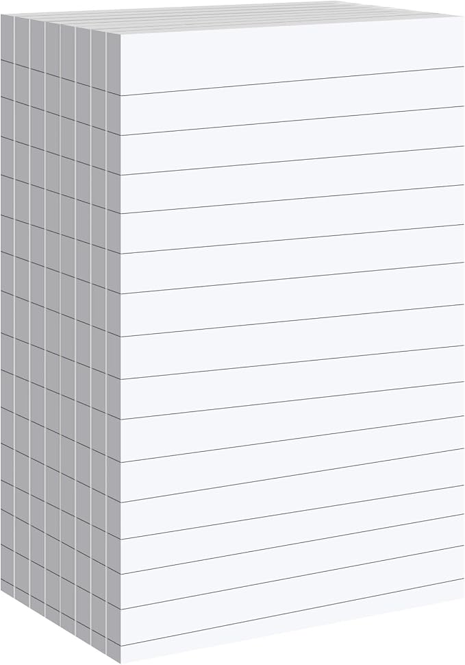 Agoer Pack of 400 Sticky Notes White, Lined Self-Adhesive Notes 100 x 150 mm by Agoer