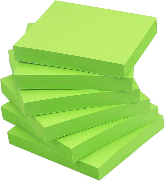 Early Buy Sticky Notes 3x3 Self-Stick Notes Green Color 6 Pads, 100 Sheets/Pad-DeskLoop Office