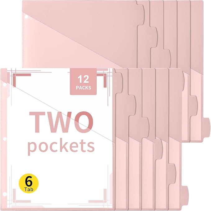 Epakh 12 Pcs Binder Dividers for 3 Rings Binders Index Dividers by Epakh