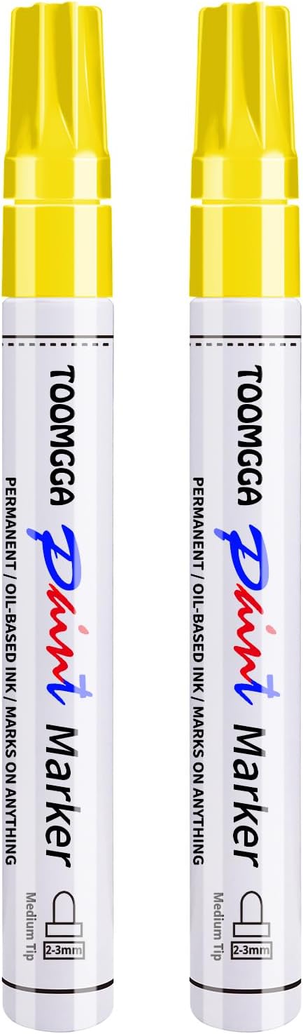 TOOMGGA Yellow Permanent Paint Pens Paint Markers by TOOMGGA