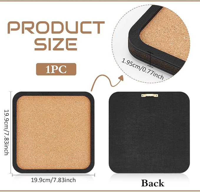 BENECREAT Square Bulletin Display Cork Board - Image 2