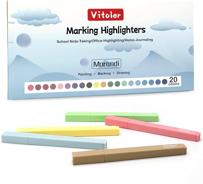 Vitoler 20Pcs Highlighters, Pastel Highlighters Set, Chisel Tip Bible - Image 7