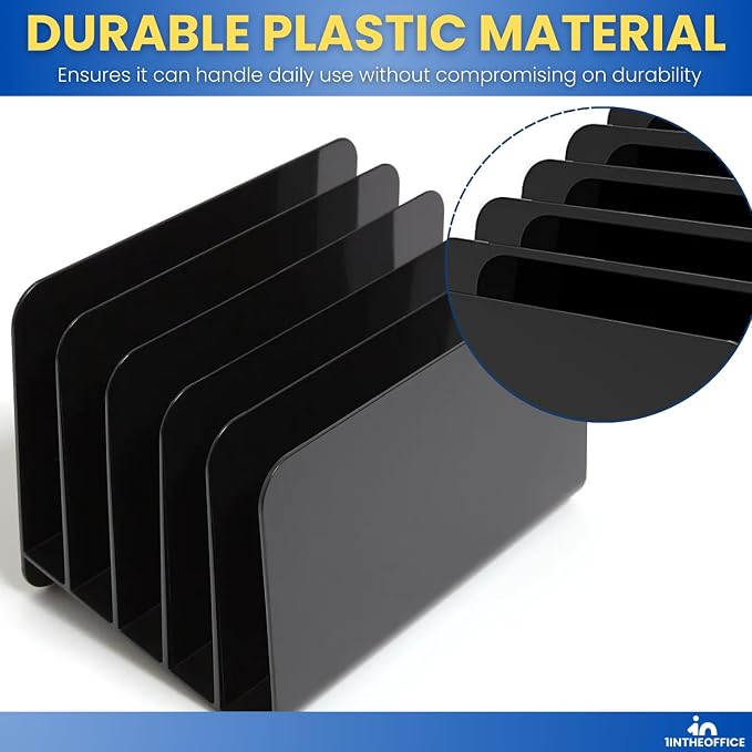 1InTheOffice Inclined Desktop File Organizer, Plastic Desk File Sorter - Image 6
