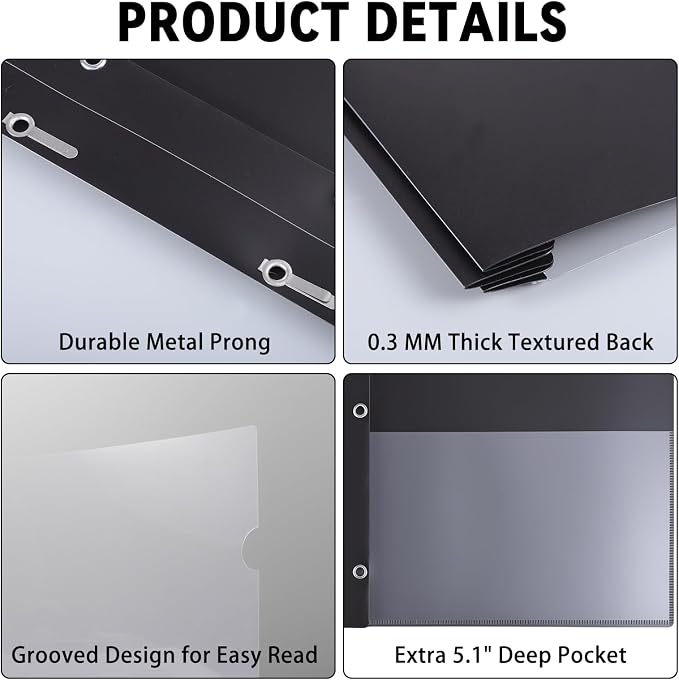 10 Pack Report Covers with 3-Prong Fasteners, Presentation Folders Letter - Image 3