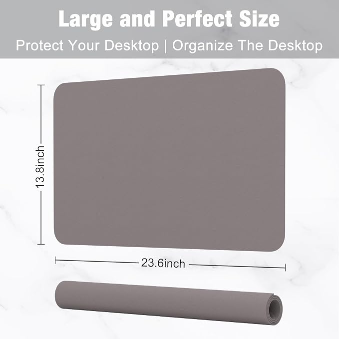 Hsurbtra Desk Pad, 23.6" x 13.8" PU Leather Desk Mat, M Extended Mouse Pad - Image 3