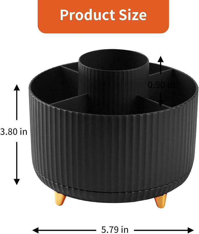 Desk Pencil Pen Holder, 5 Slots 360°Degree Rotating Pen Organizers - Image 7