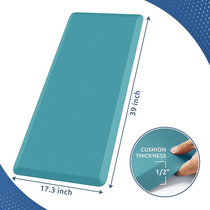 KitchenClouds Kitchen Mat Cushioned Anti Fatigue Kitchen Rug 17.3"x39" Water - Image 2