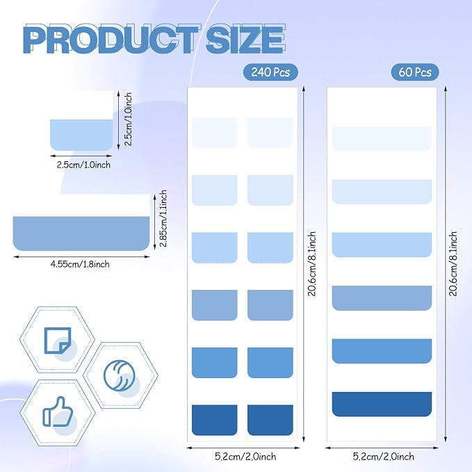 300 Pcs Sticky Index Book Tabs Bible Tabs Gradient Repositionable Page Tab - Image 2