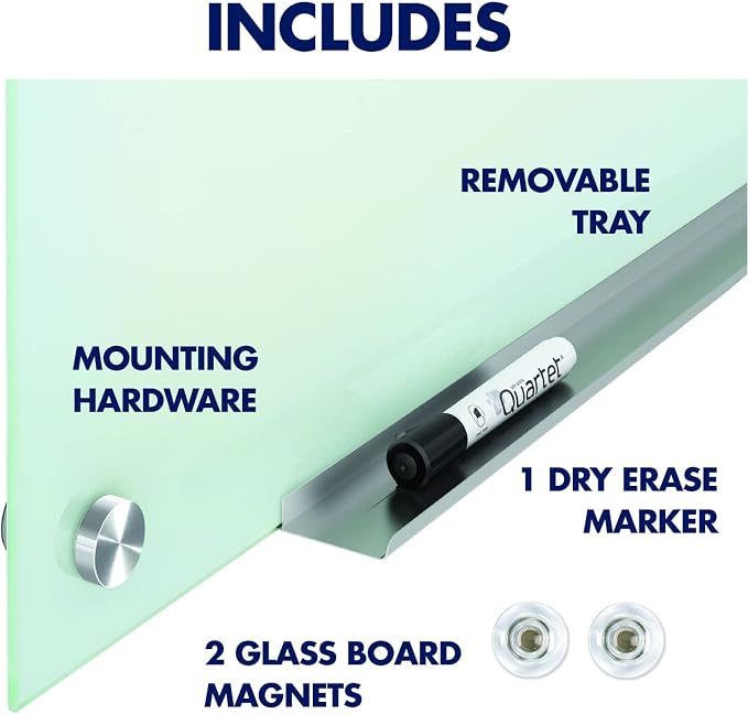 Quartet Magnetic Glass Dry Erase White Board, Infinity Frameless Mounting - Image 10