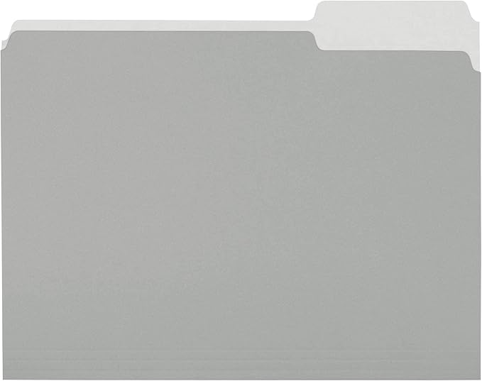Amazon Basics File Folders for Organization, Letter Size, 1/3 Cut Tab by AmazonBasics