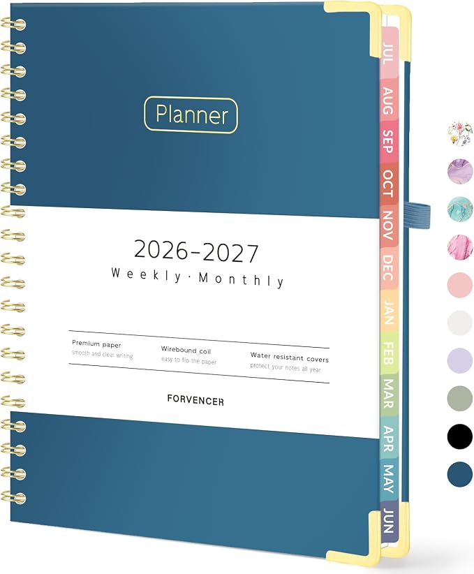 Forvencer Academic Planner 2026-2027, Hardcover Calendar Planner Weekly & by Forvencer