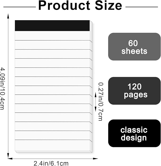 amassan 9 Pack 2.4 X 4 Inch Note Pad, Small Notepads - Image 3