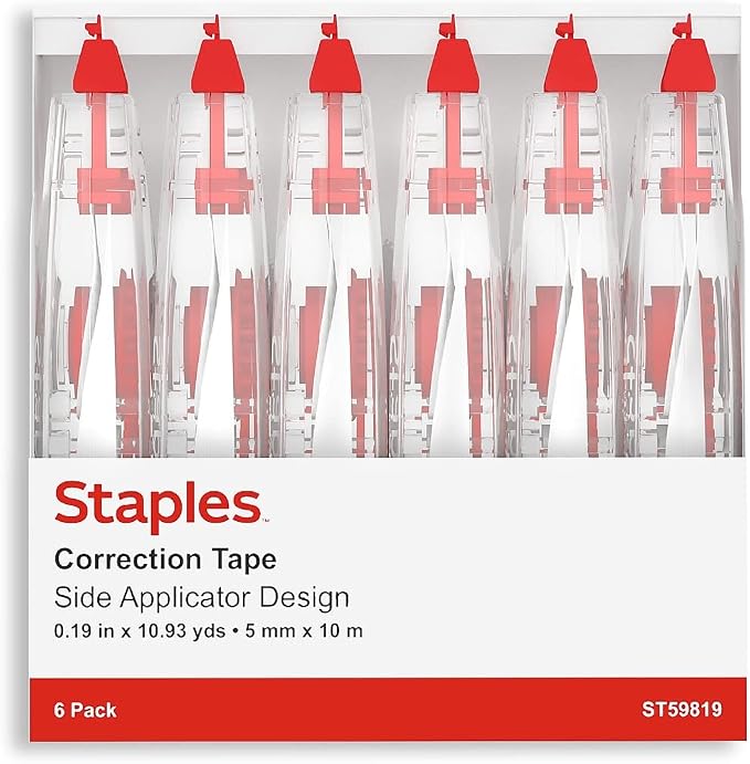 STAPLES Correction Tape, 6 Pack – Instant Dry Tape - Image 6