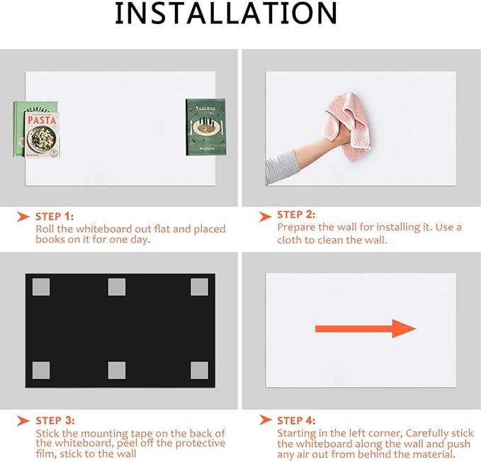 Magnetic Whiteboard Contact Paper for Wall 36 x 24 inches, Magnetic Dry Erase White Board Sticker with Non-Adhesive Backing for Office Home School-DeskLoop Office